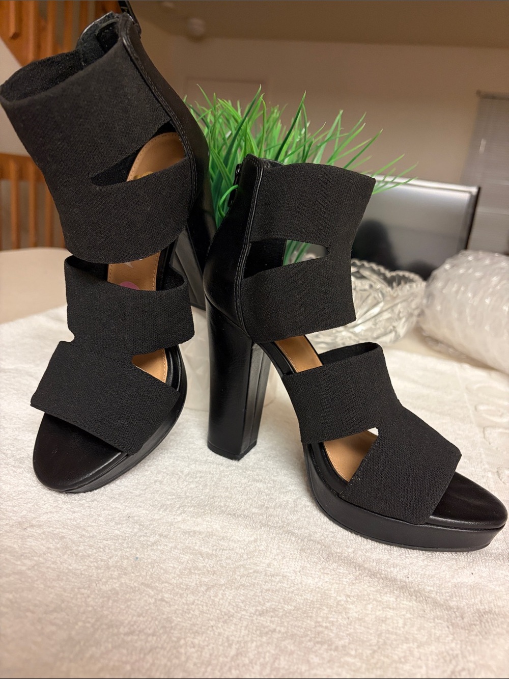 Report Black Strappy Block Heel Sandals